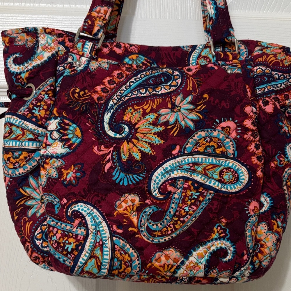 Vera Bradley Paisley Jamboree Glenna Sachel Tote Bag 15”w x 12”h x 6”d - Picture 5 of 7